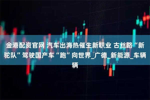 金港配资官网 汽车出海热催生新职业 古丝路“新驼队”驾驶国产车“跑”向世界_广德_新能源_车辆