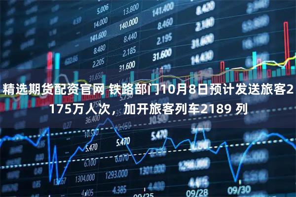 精选期货配资官网 铁路部门10月8日预计发送旅客2175万人次，加开旅客列车2189 列