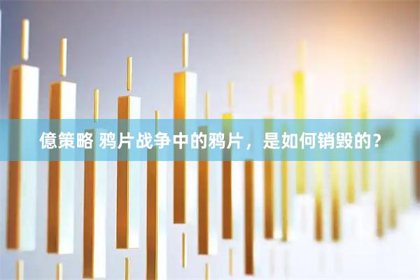 億策略 鸦片战争中的鸦片，是如何销毁的？