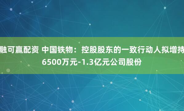 融可赢配资 中国铁物：控股股东的一致行动人拟增持6500万元-1.3亿元公司股份